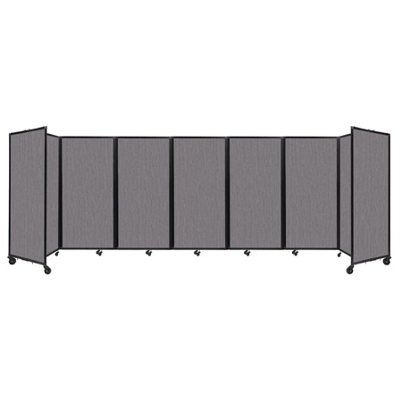 Versare Room Divider 360 Folding Portable Partition 19'6" x 6' Slate Fabric 1172719